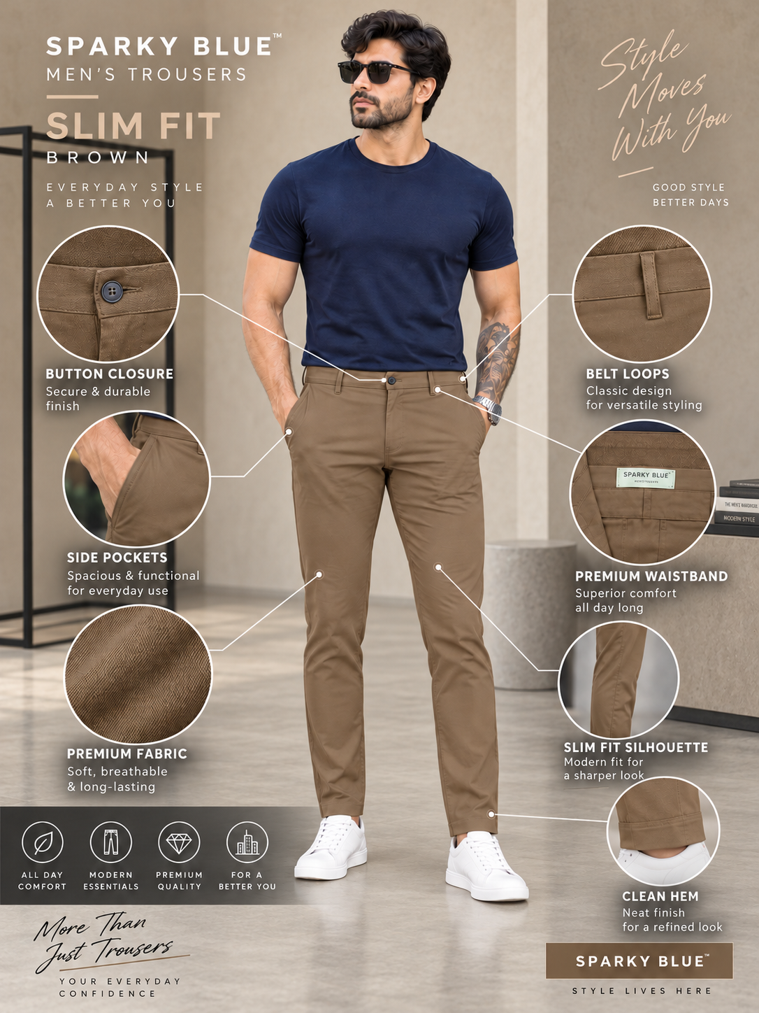 Men’s Premium Slim Fit Casual Trousers
