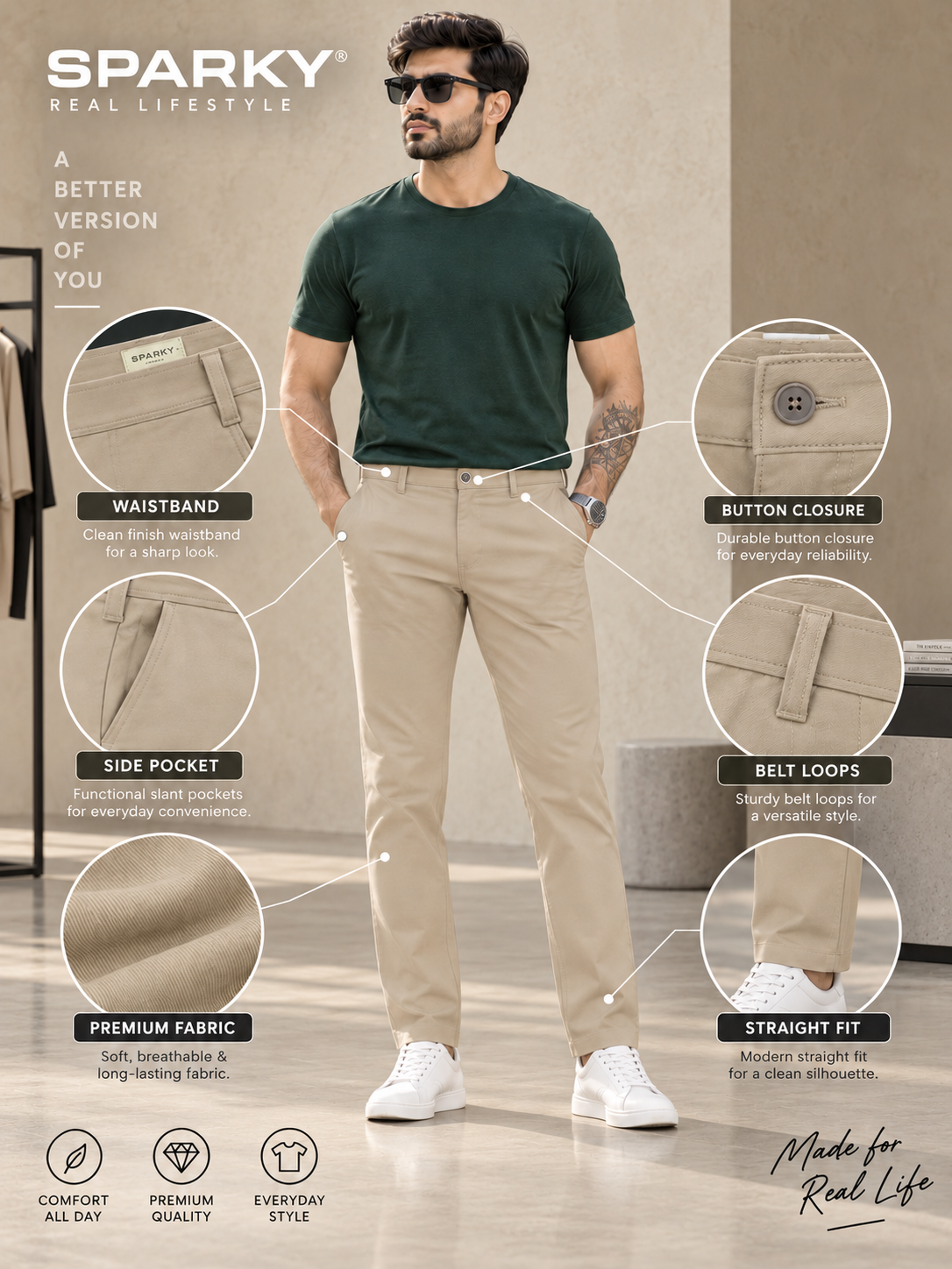 Men’s Premium Slim Fit Casual Trousers