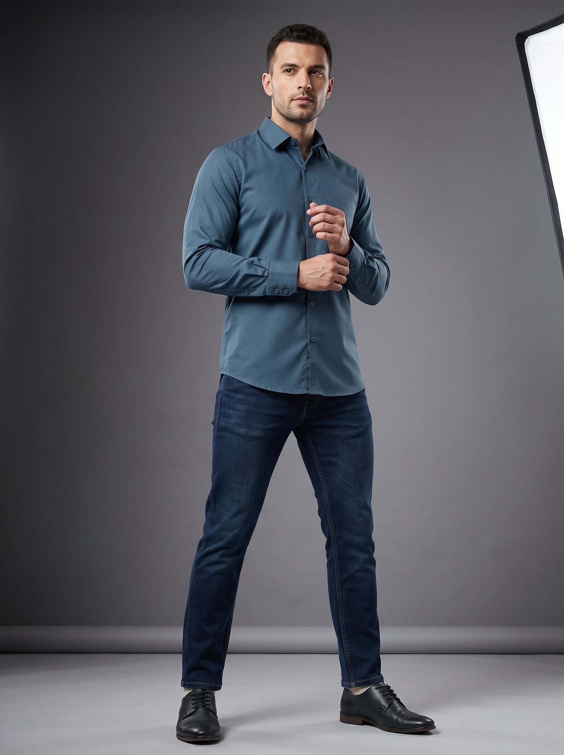 Men Premium Formal Satin Shirt Full Sleeve Regular Fit