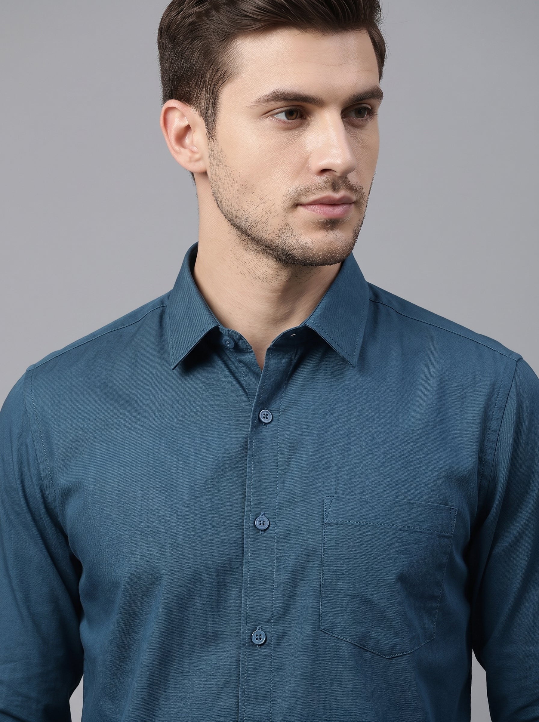 Men Premium Formal Satin Shirt Full Sleeve Regular Fit