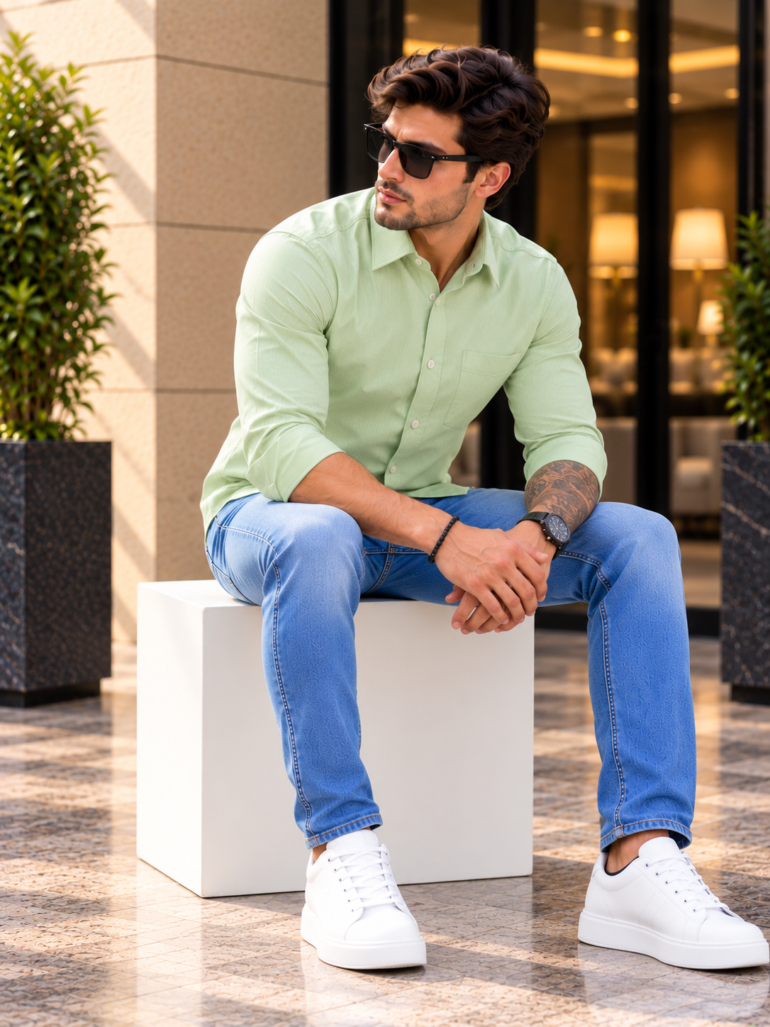 Men’s Stylish Plain Casual Shirt