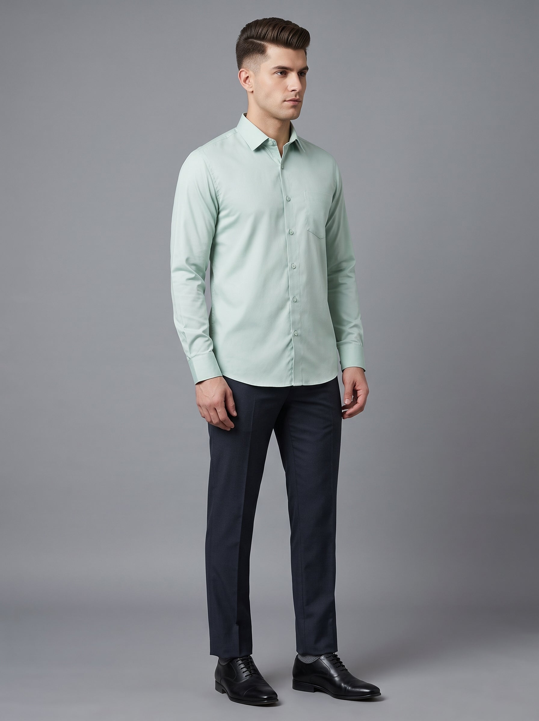 Men Premium Formal Satin Shirt Full Sleeve Regular Fit