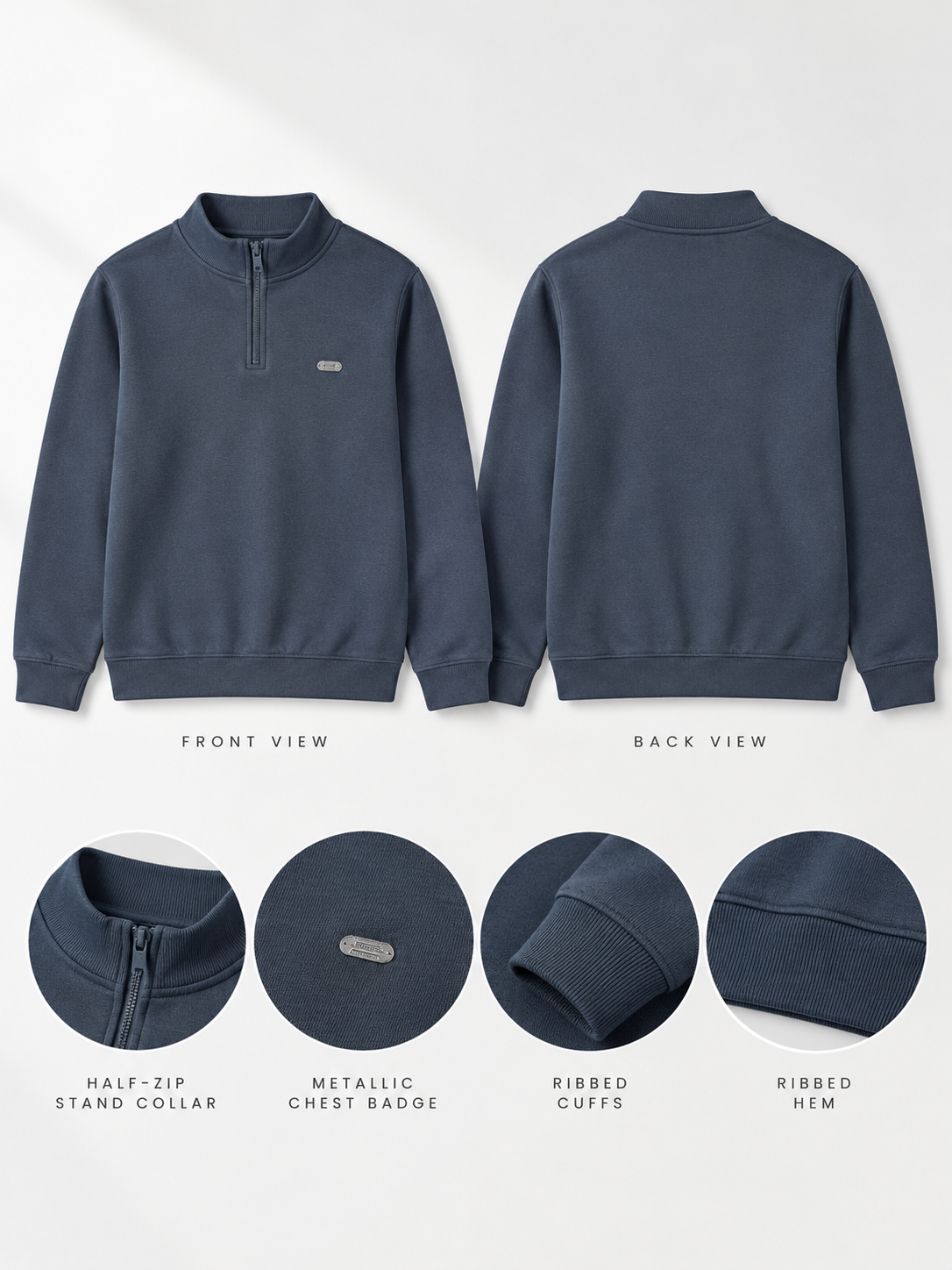 Navy Colour Regular Fit Primium Sweatshirt