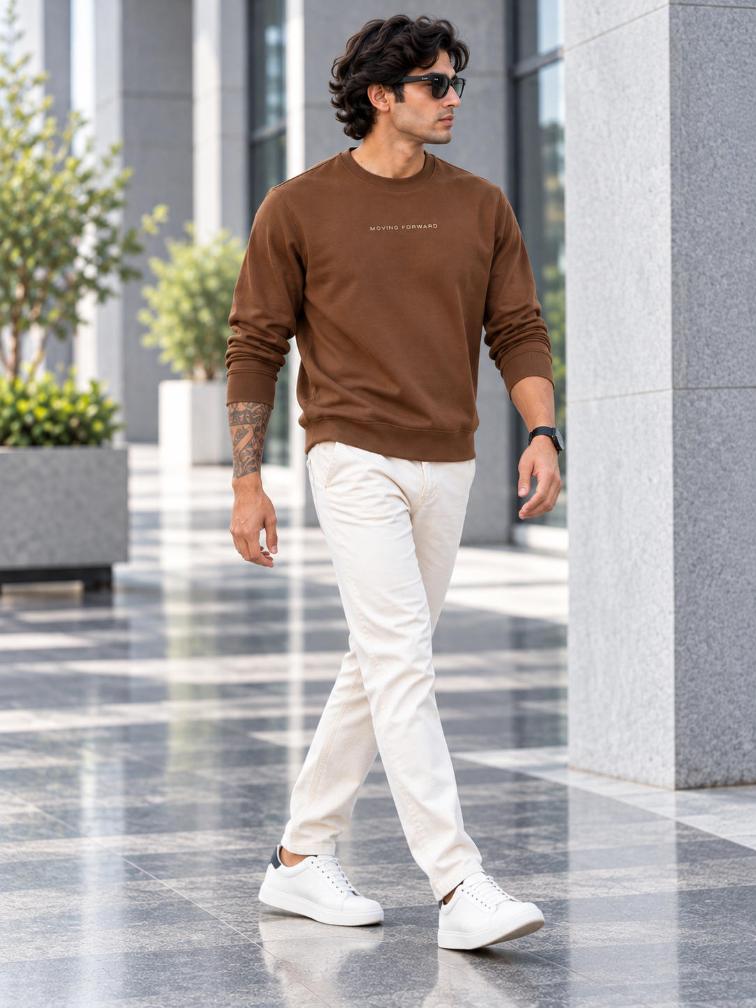 Men’s Solid Round Neck Full Sleeve Sweatshirt