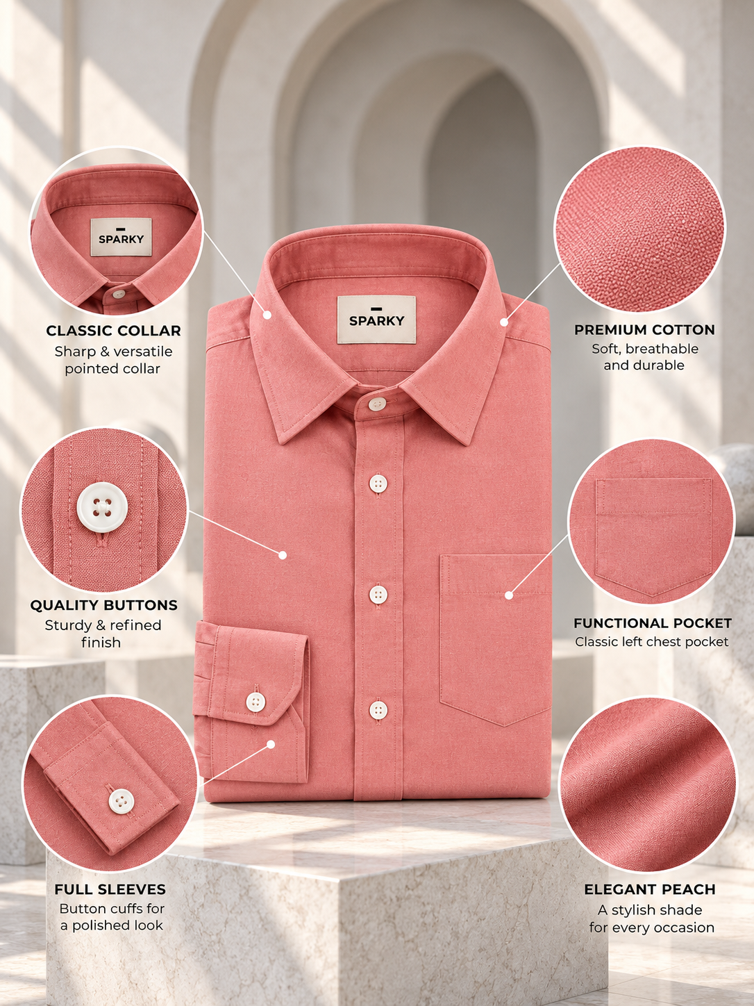 Men’s Premium Full Sleeve Plain Casual Shirt