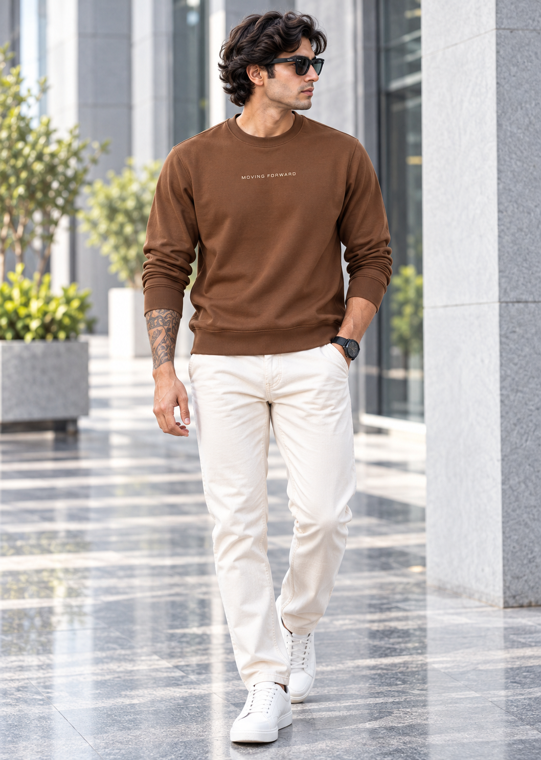 Men’s Solid Round Neck Full Sleeve Sweatshirt