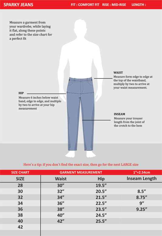 SPARKY Men Stretch Comfort Fit Jeans | Premium Casual Denim