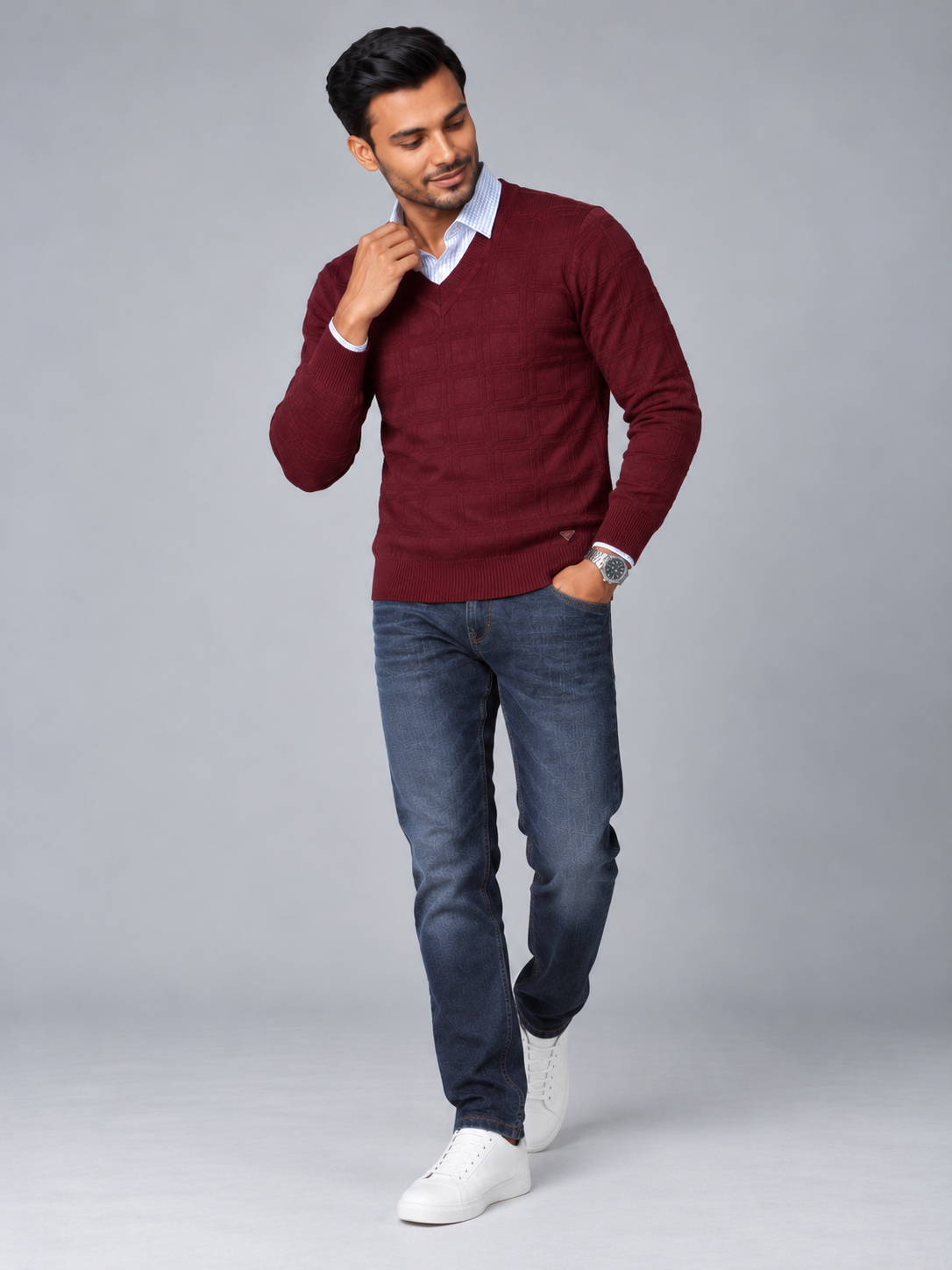 Men's Premium Full Sleeve V-Neck Sweater