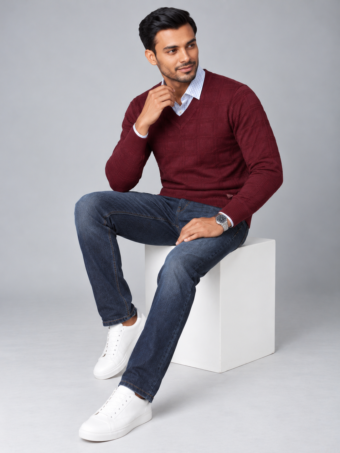 Men's Premium Full Sleeve V-Neck Sweater