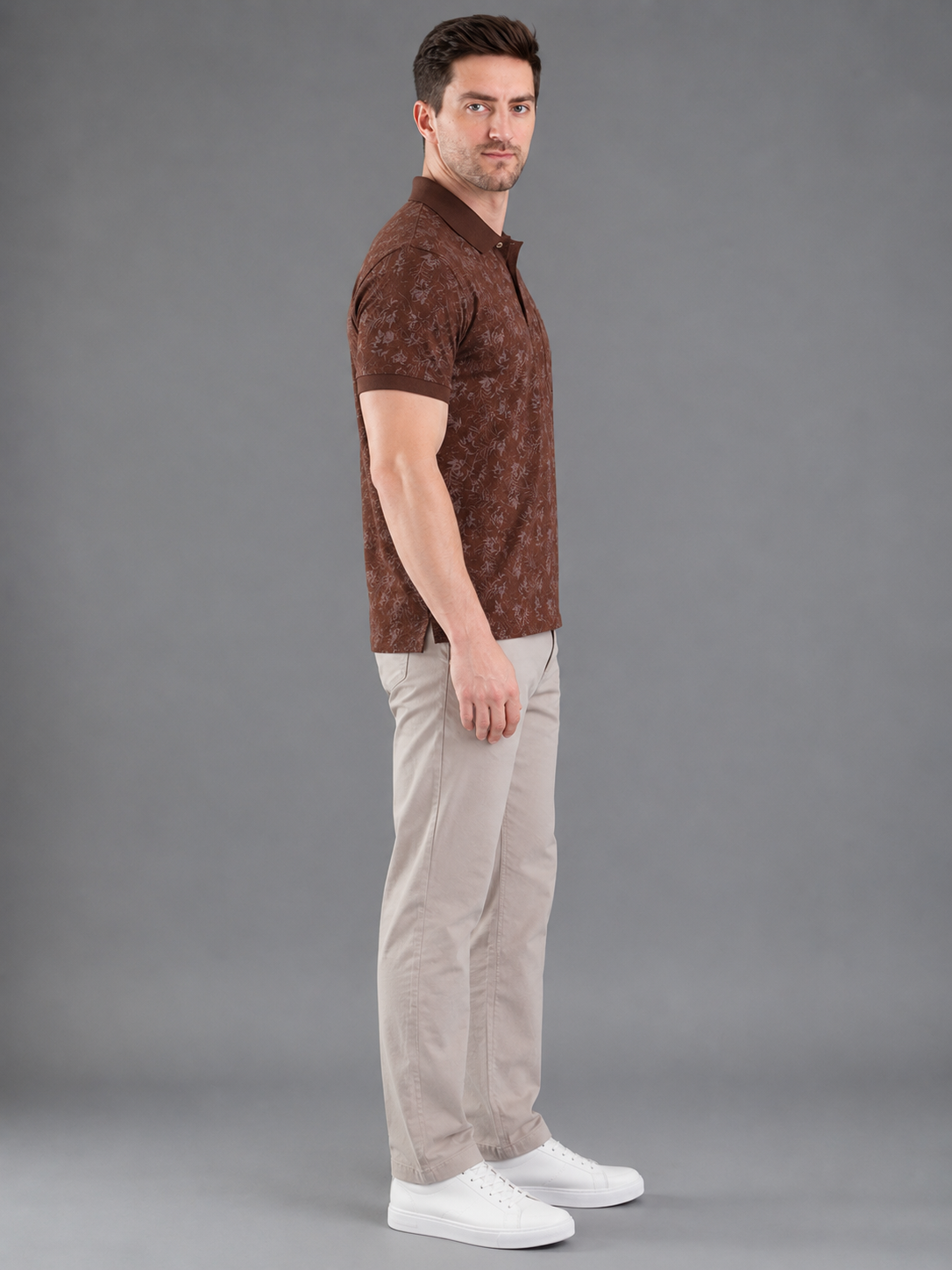 Men Brown Colour Premium Solid Polo T-Shirt