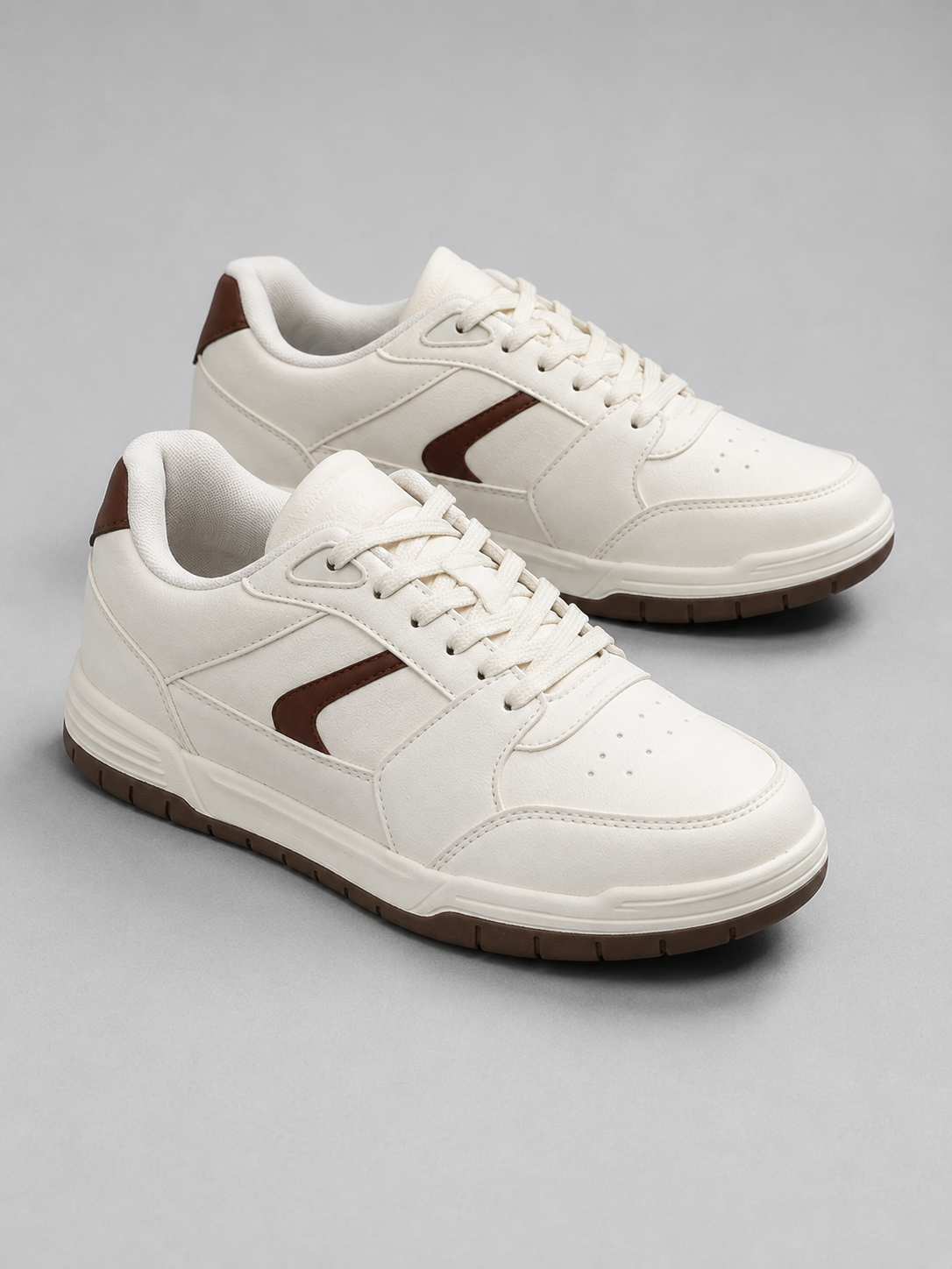 Men's Off White Colour Casual Sneakers