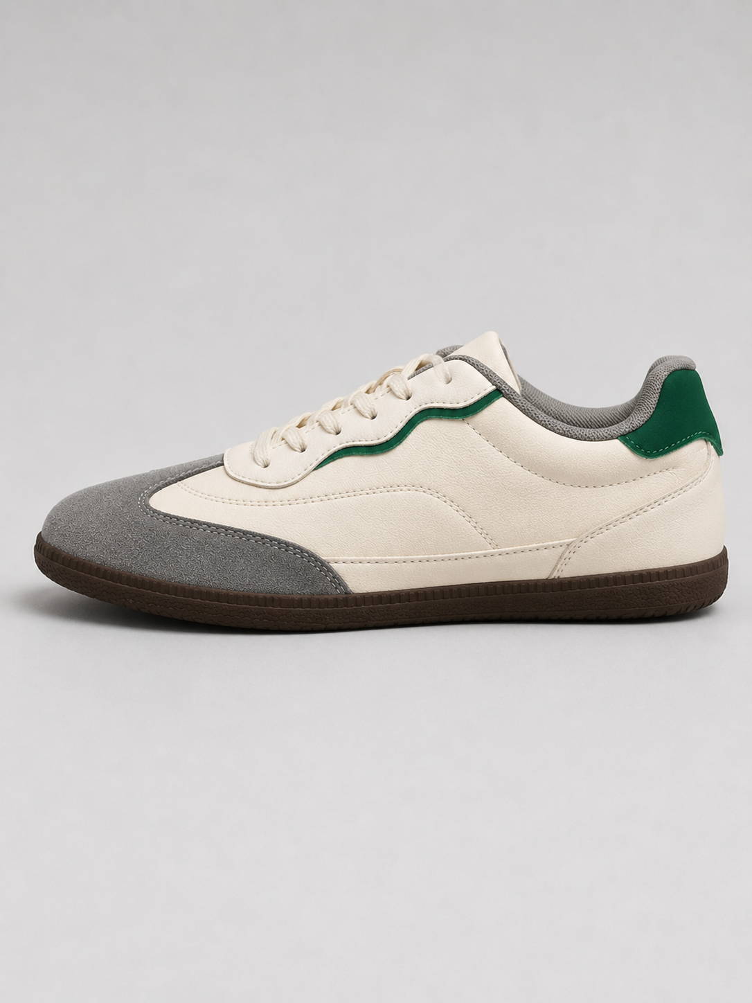 Men's White Grey Colour Casual Sneakers