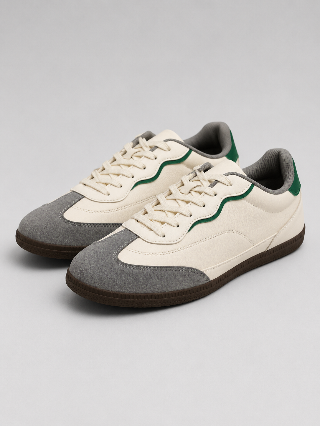 Men's White Grey Colour Casual Sneakers
