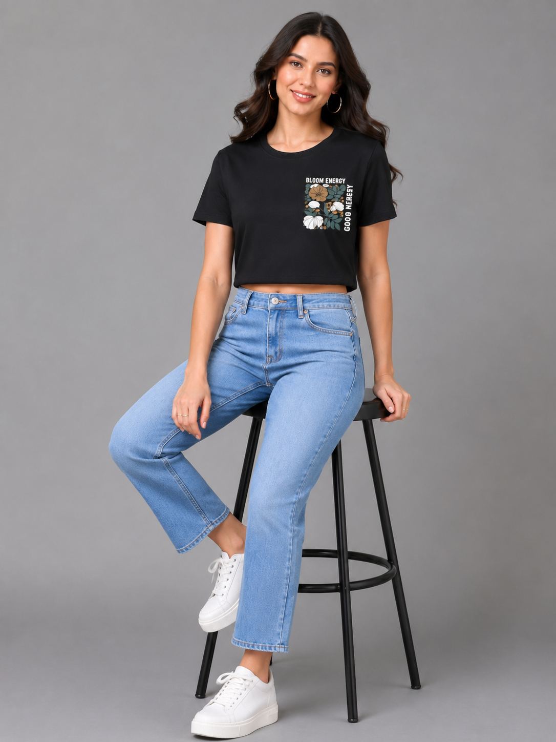 Women's Crop Top Soft Cotton Blend Casual & Trendy