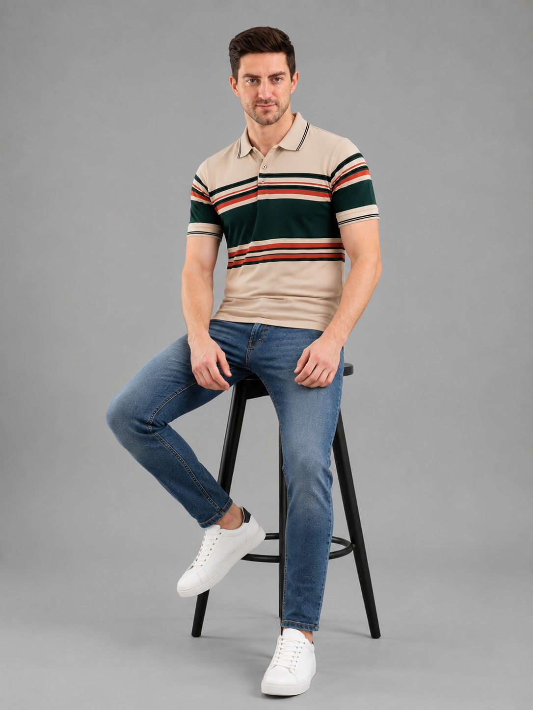Men Premium Solid Half Sleevs Polo T-Shirt