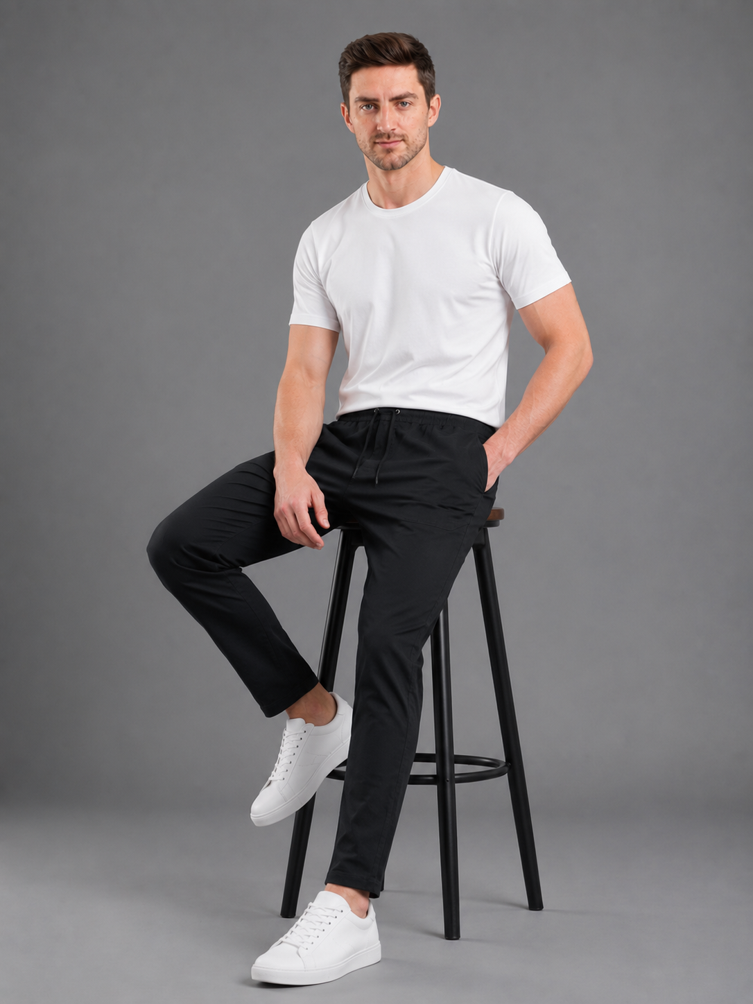 Men Cargo Cotton Lower Black Colour