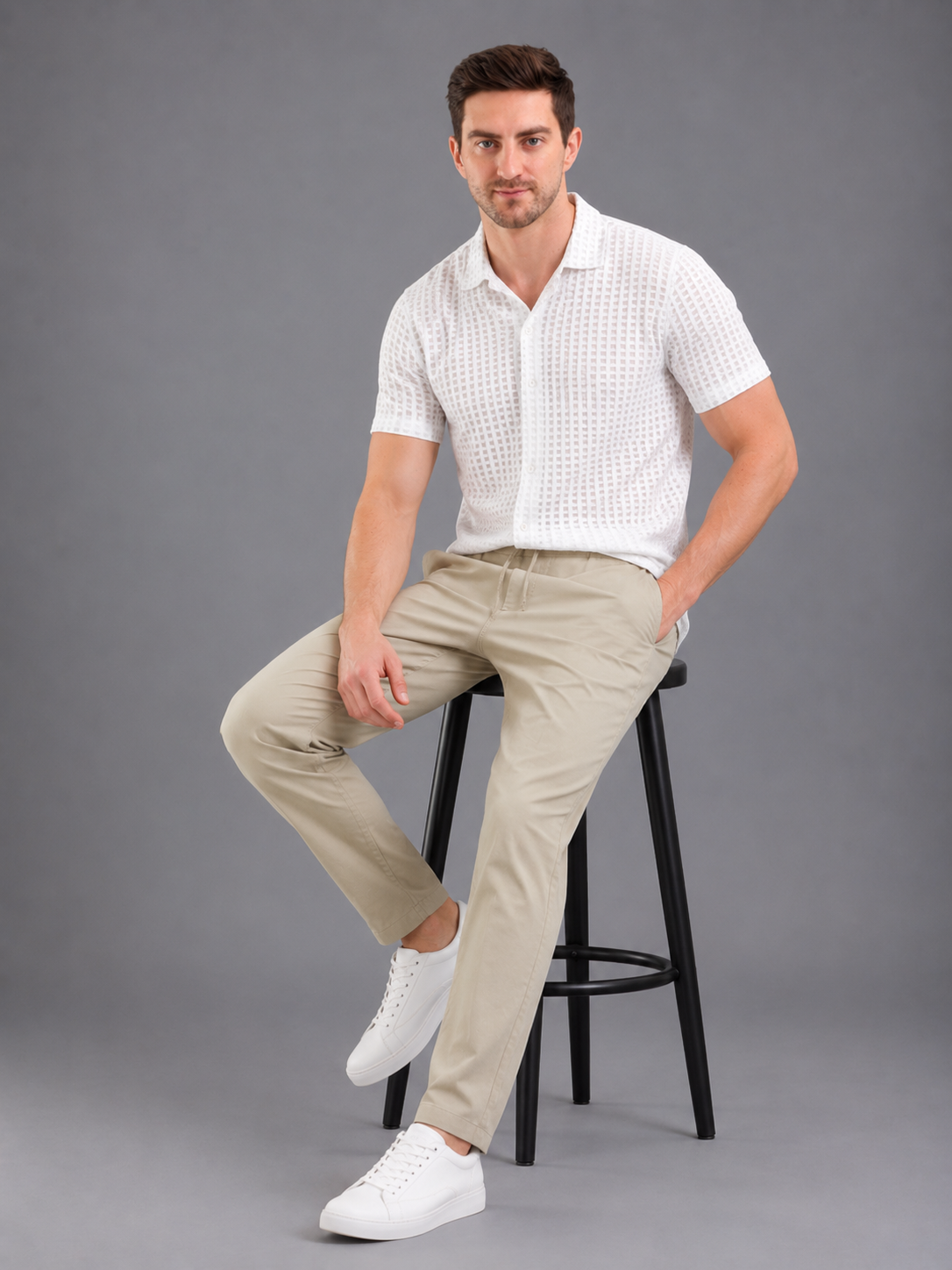 Men Cargo Cotton Lower Fawn Colour