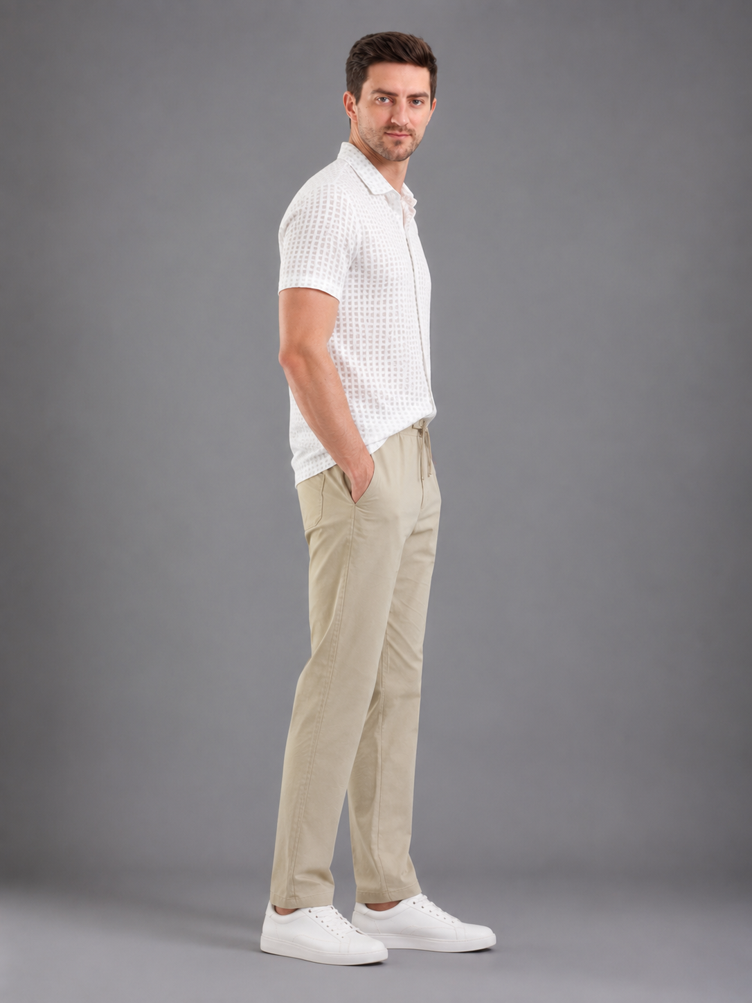 Men Cargo Cotton Lower Fawn Colour