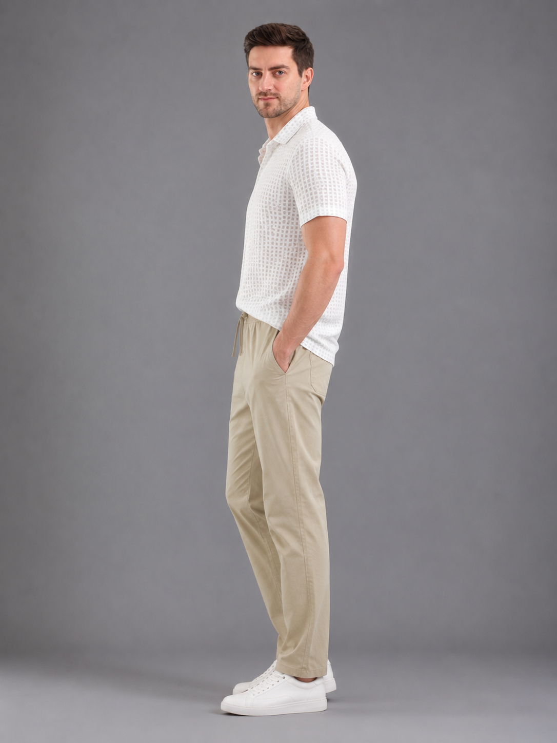 Men Cargo Cotton Lower Fawn Colour