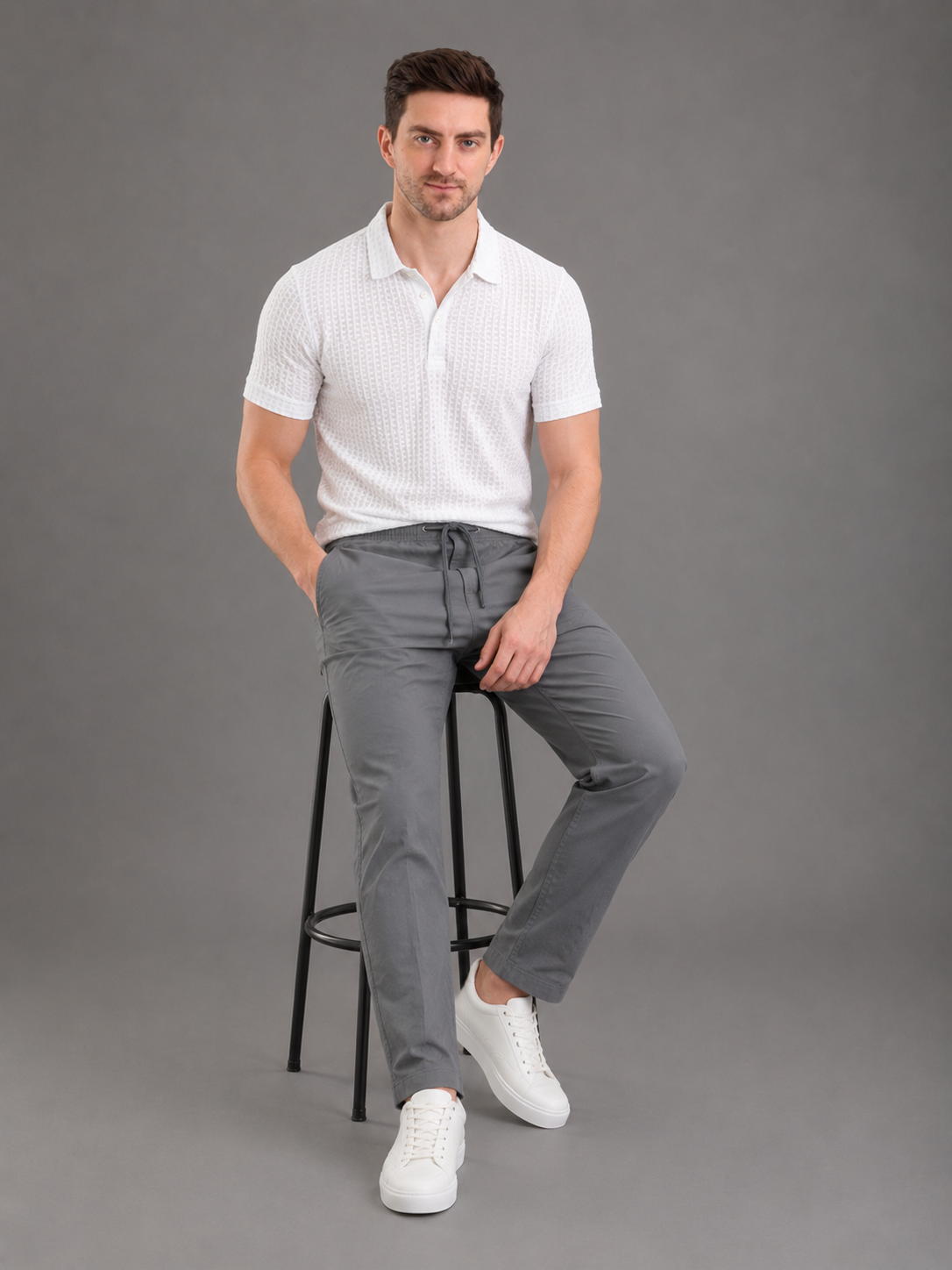 Men Cargo Cotton Lower Grey Colour