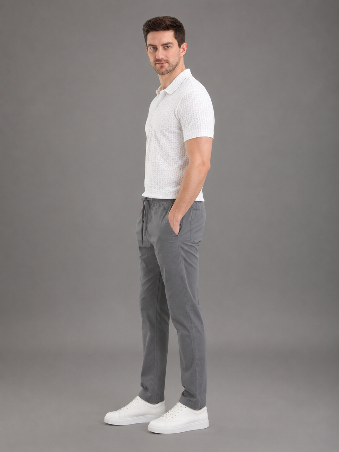Men Cargo Cotton Lower Grey Colour