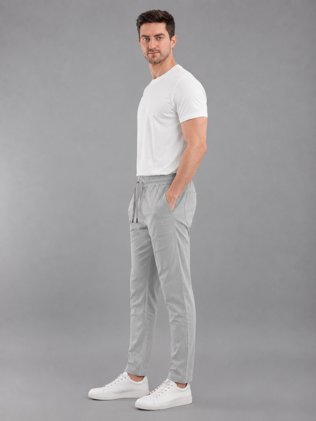Men Cargo Cotton Lower Light Grey Colour
