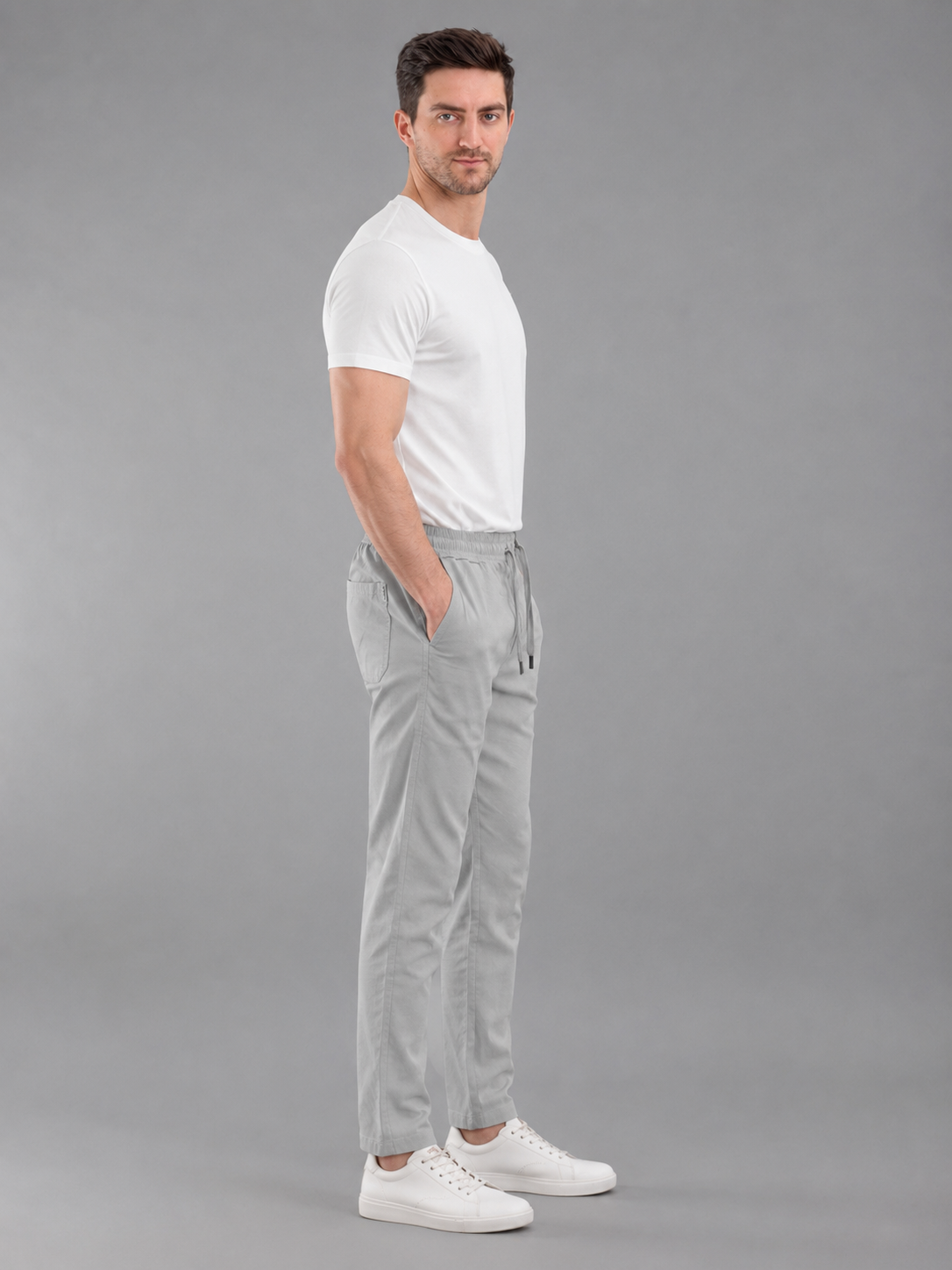 Men Cargo Cotton Lower Light Grey Colour