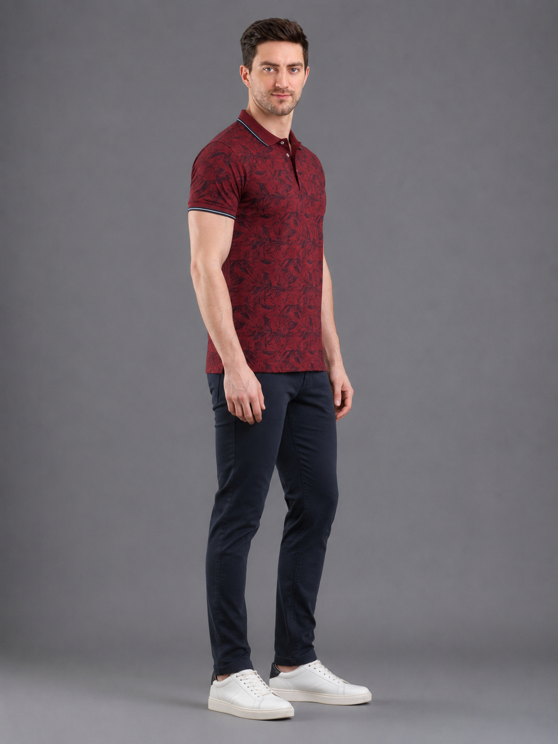 Men Red Colour Premium Solid Polo T-Shirt