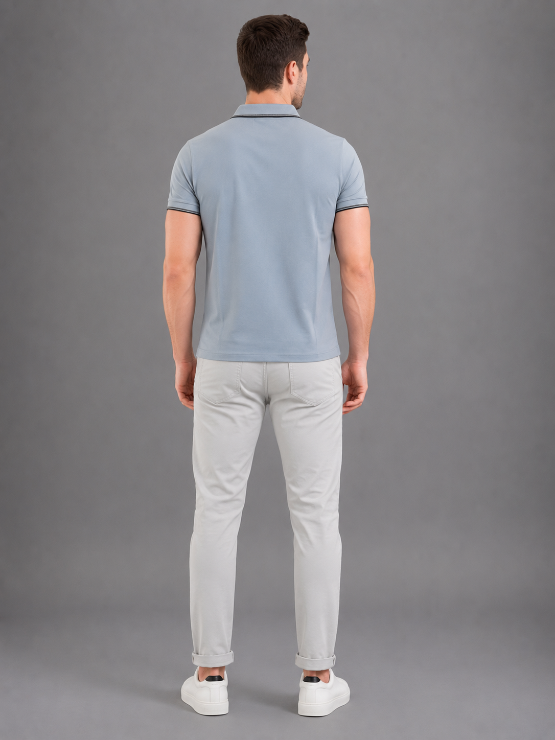 Men Sky Colour Premium Solid Polo T-Shirt