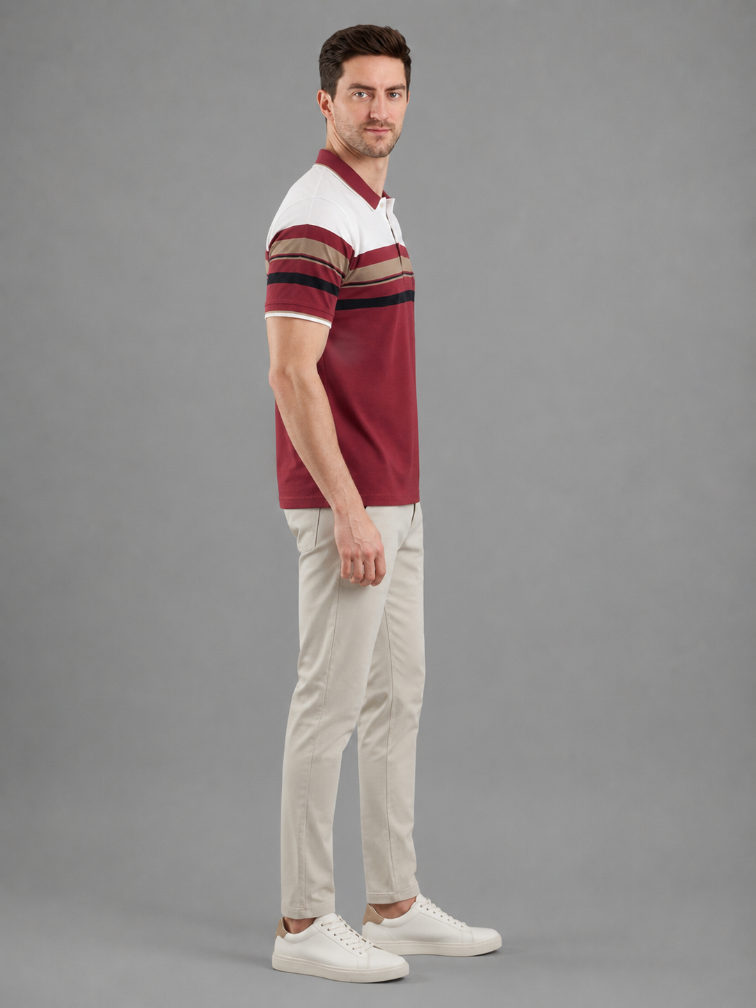 Men Red Colour Premium Solid Polo T-Shirt