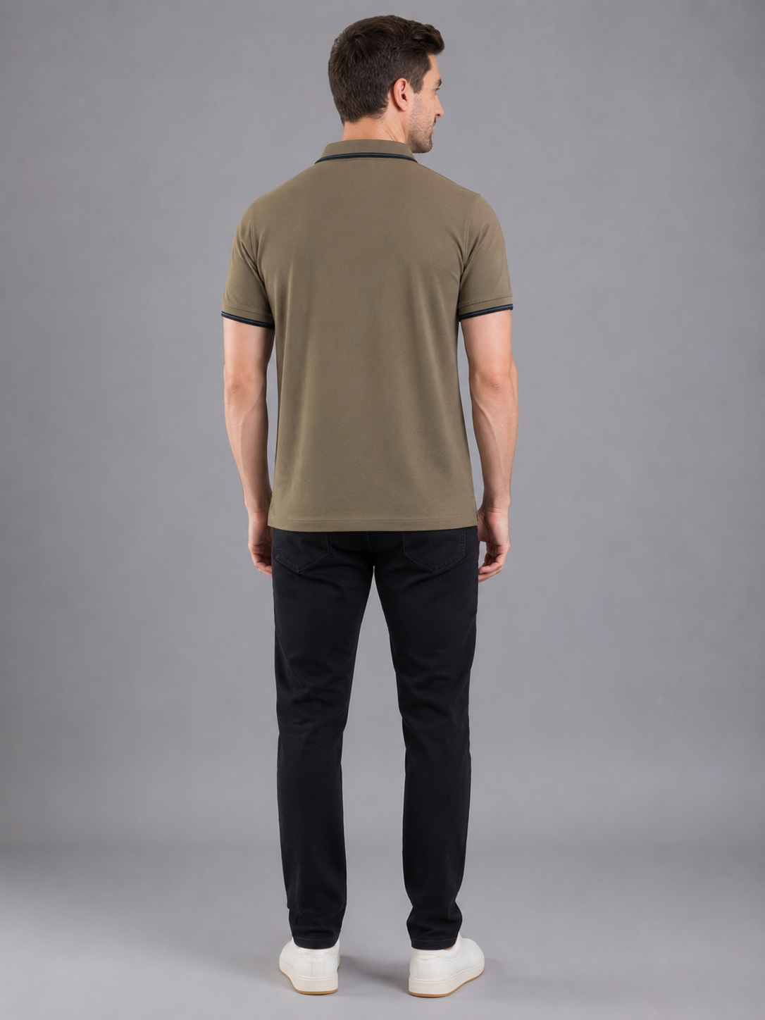 Men Green Colour Premium Solid Polo T-Shirt