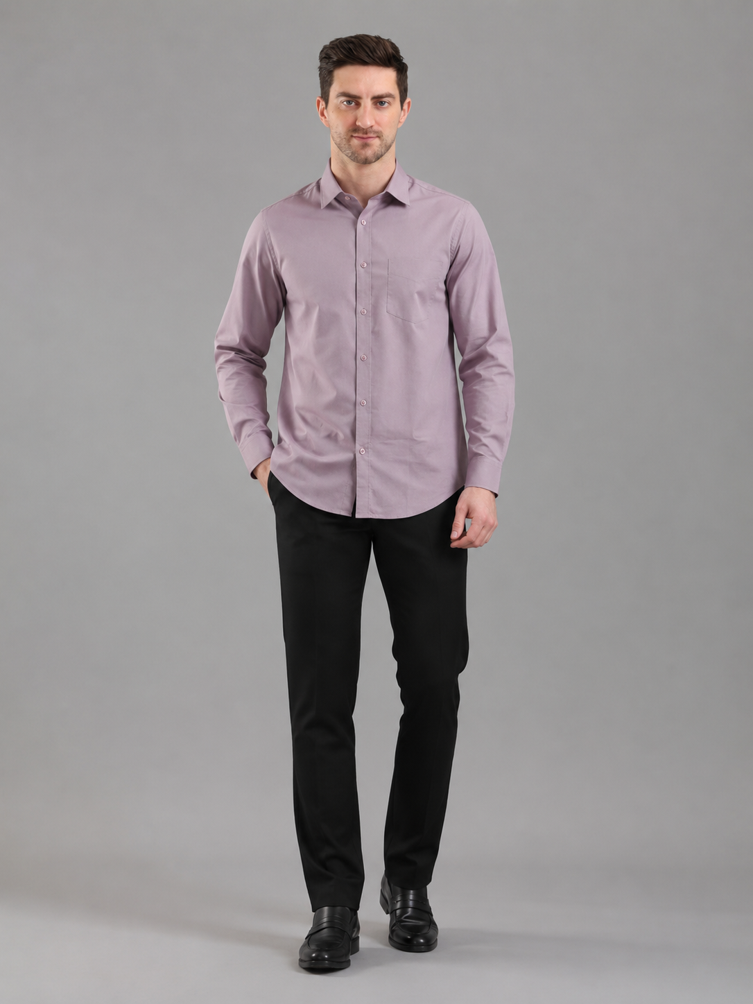 Men Premium Casual Plain Shirt Full Sleeve Regular Fit