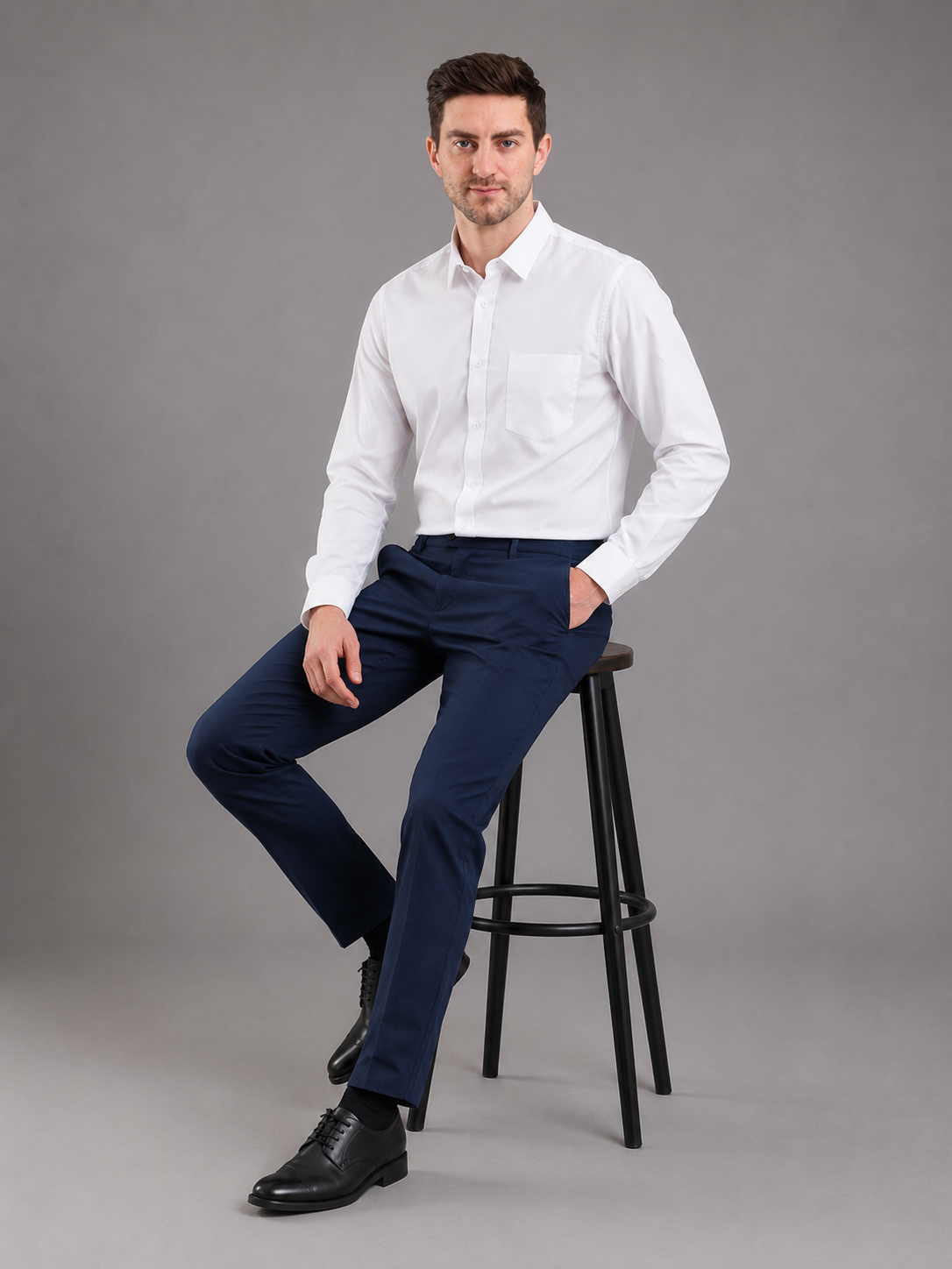 Men Premium Casual Plain Shirt Full Sleeve Regular Fit