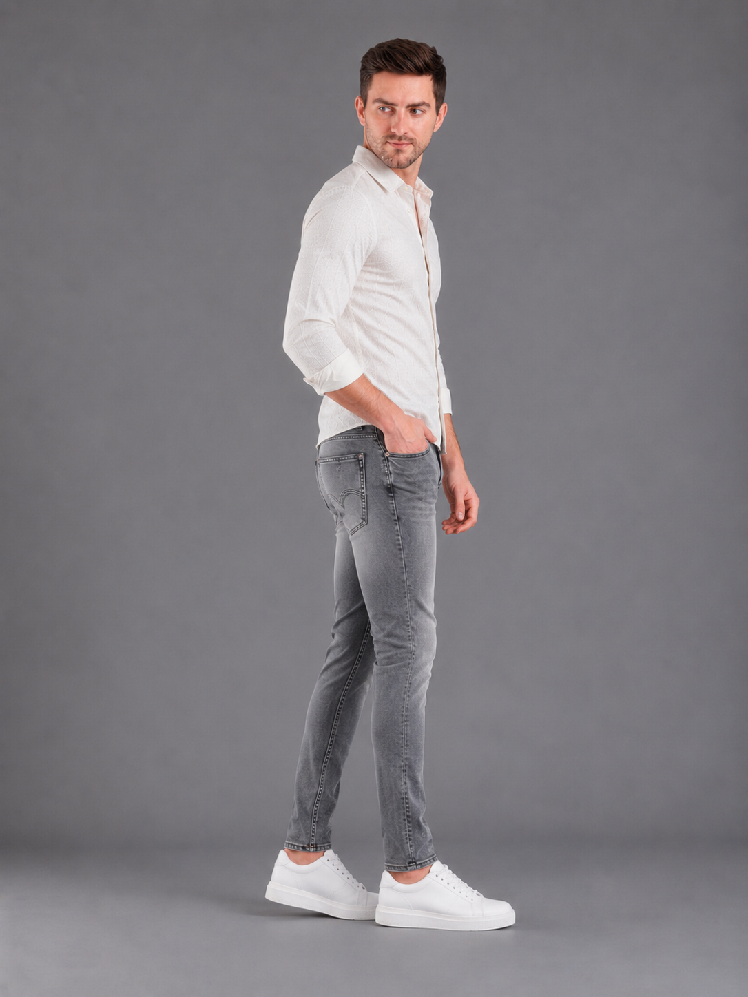 SPARKY Men | Stretch Narrow Fit | Charcoal Jeans | Premium Casual Denim