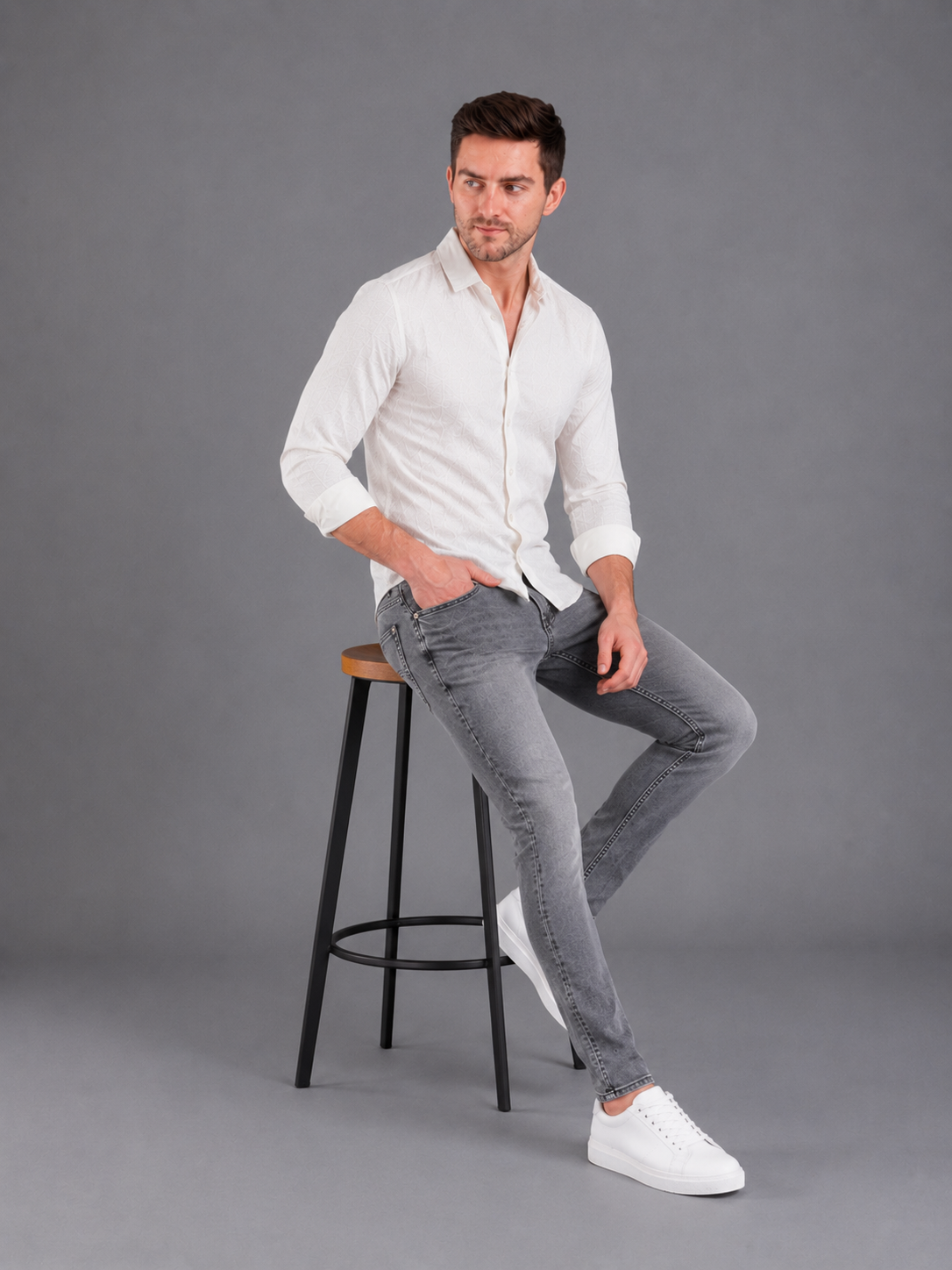 SPARKY Men | Stretch Narrow Fit | Charcoal Jeans | Premium Casual Denim