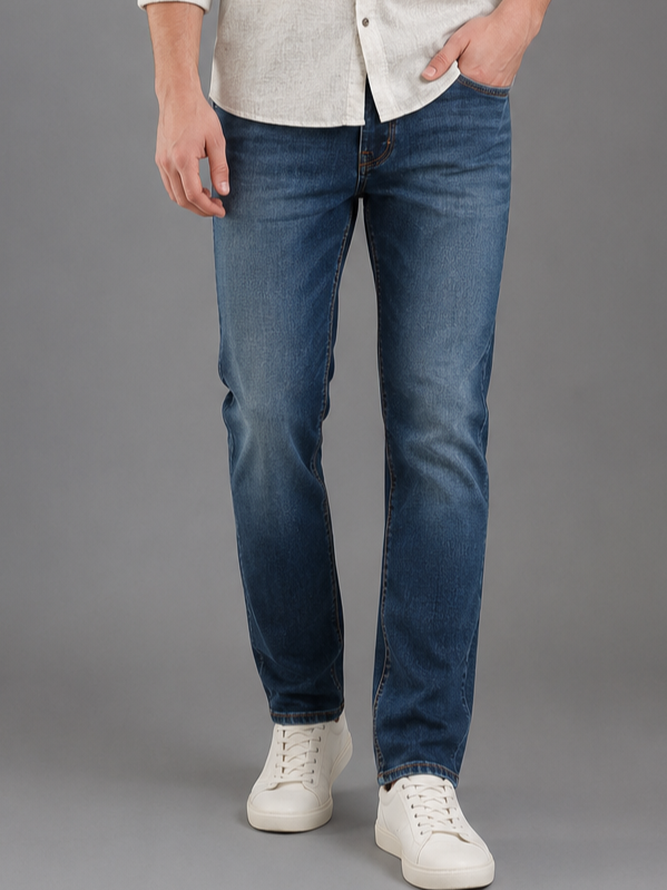 SPARKY Men | Stretch Comfort Fit | Mid Blue Jeans | Premium Casual Denim