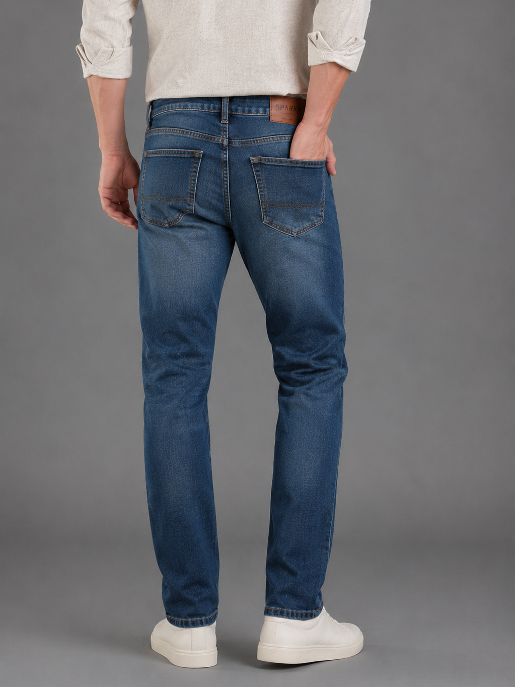 SPARKY Men | Stretch Comfort Fit | Mid Blue Jeans | Premium Casual Denim