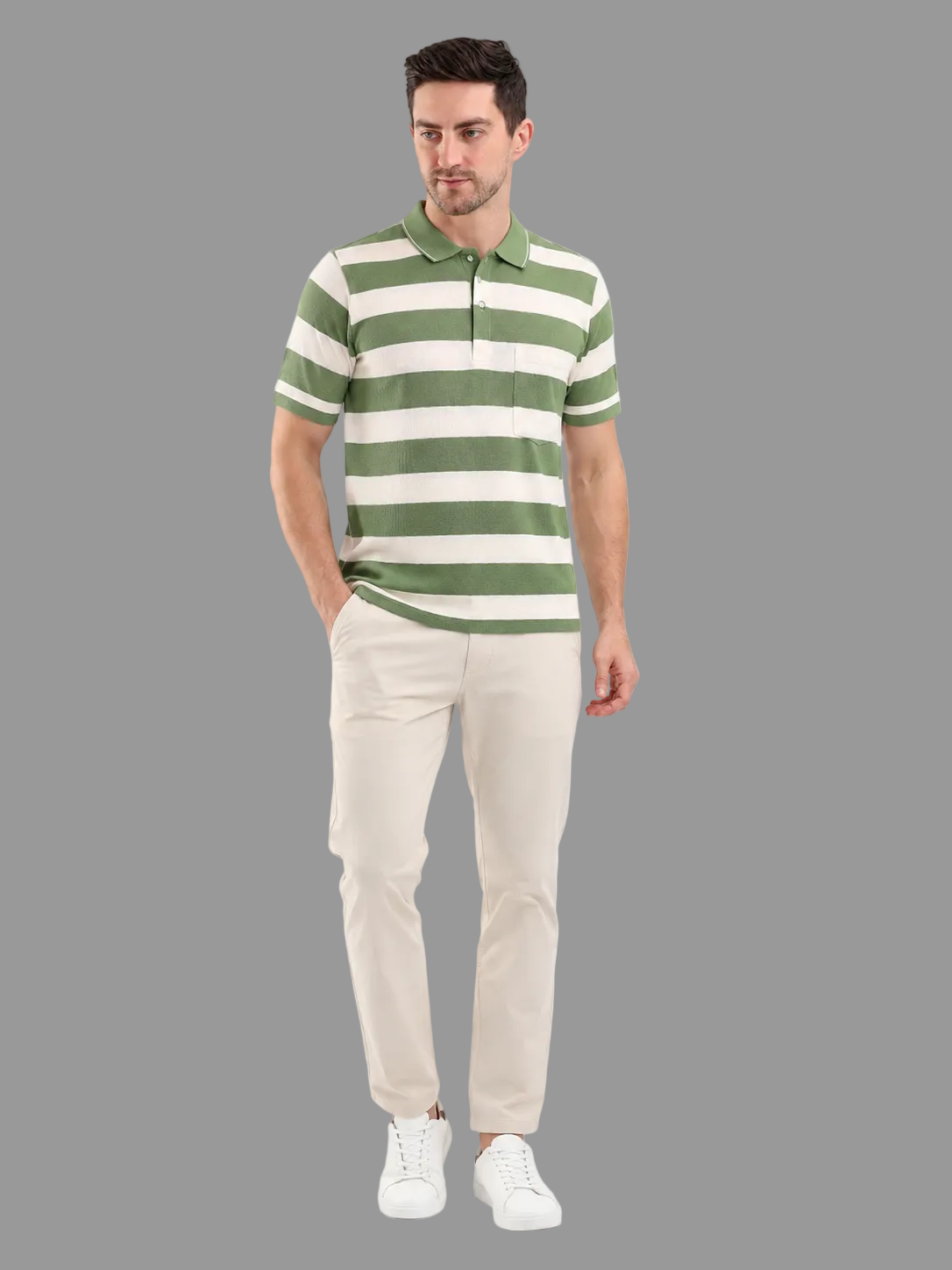 SPARKY Men Green Regular Fit Polo T-Shirt | Everyday Casual Style