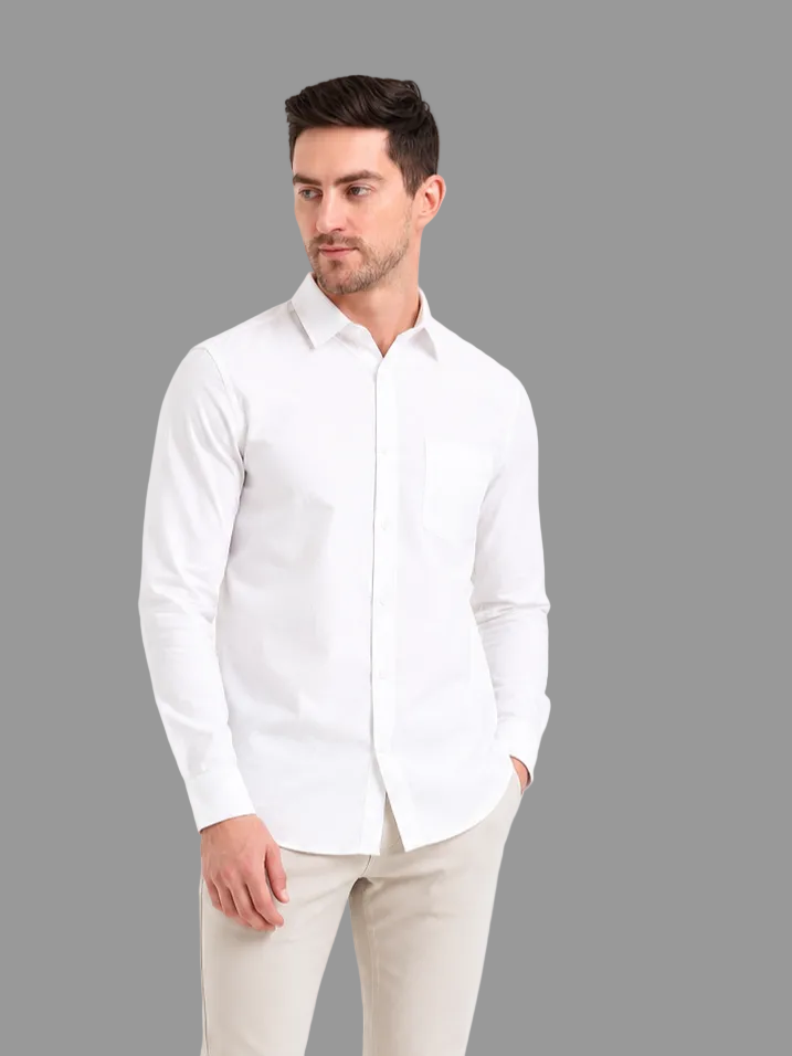 SPARKY Men Solid Cotton Formal Shirt | Full Sleeve Office Wear Shirt