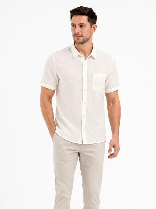 SPARKY Men Premium Formal Shirt | Lightweight Breathable Cotton White color