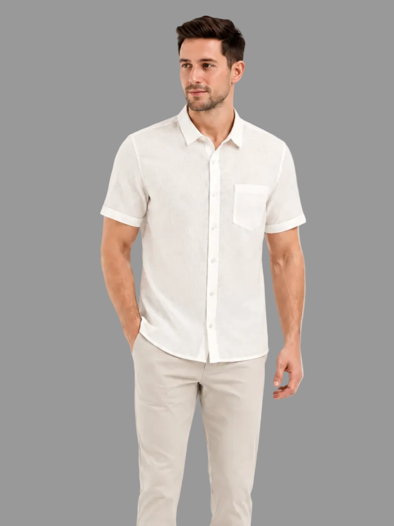 SPARKY Men Premium Formal Shirt | Lightweight Breathable Cotton White color