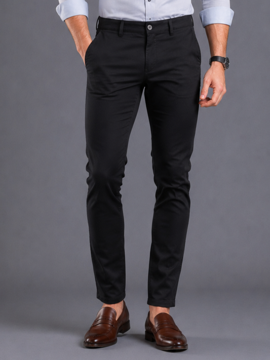SPARKY Men Solid Formal Pant | Smart Casual Office Trousers