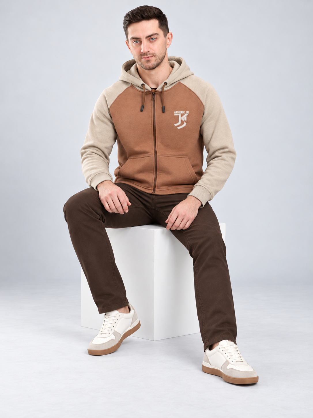 Brown Colour Regular Fit Primium Hooded Sweatshirt