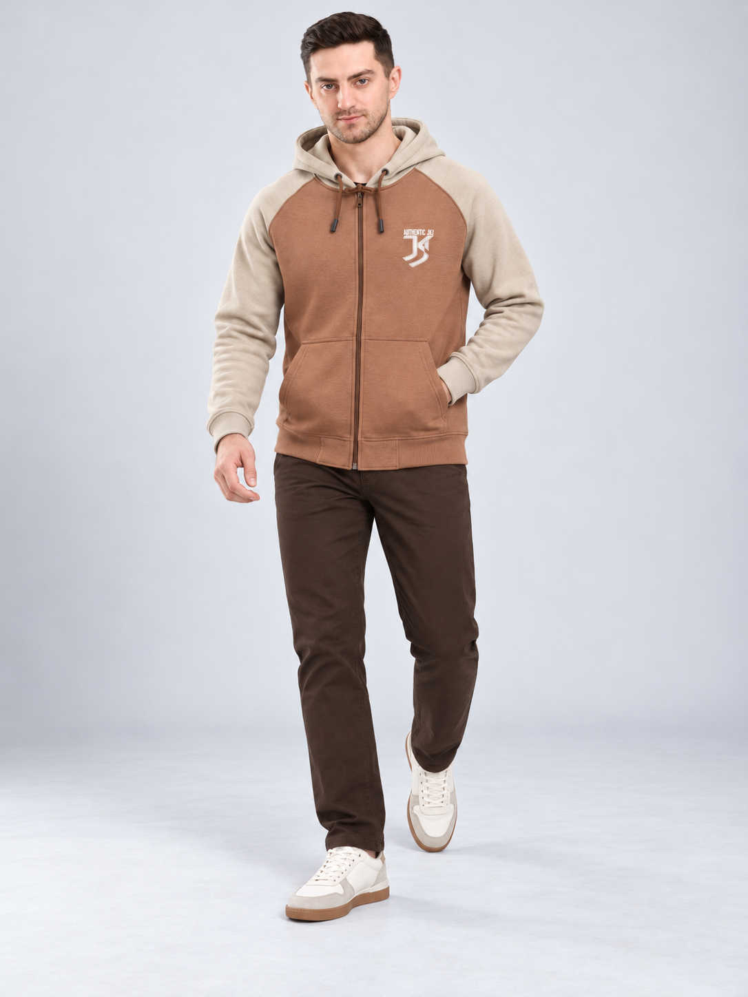 Brown Colour Regular Fit Primium Hooded Sweatshirt