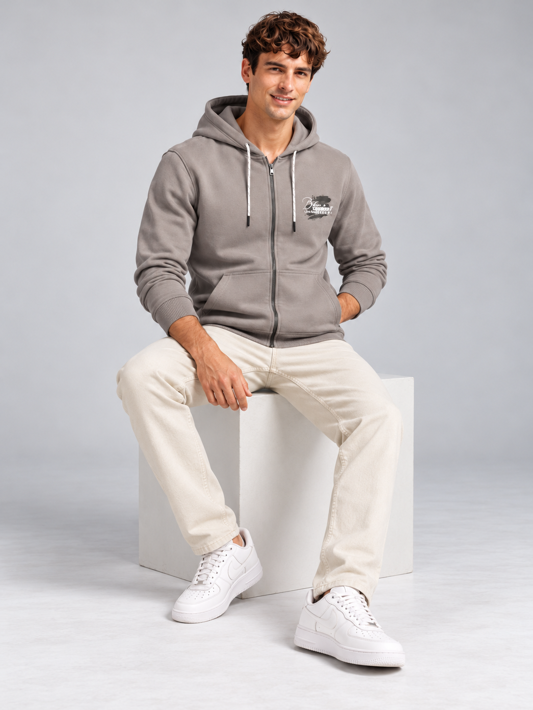 Men's Primium Full Sleeve Grey Sweatshirt