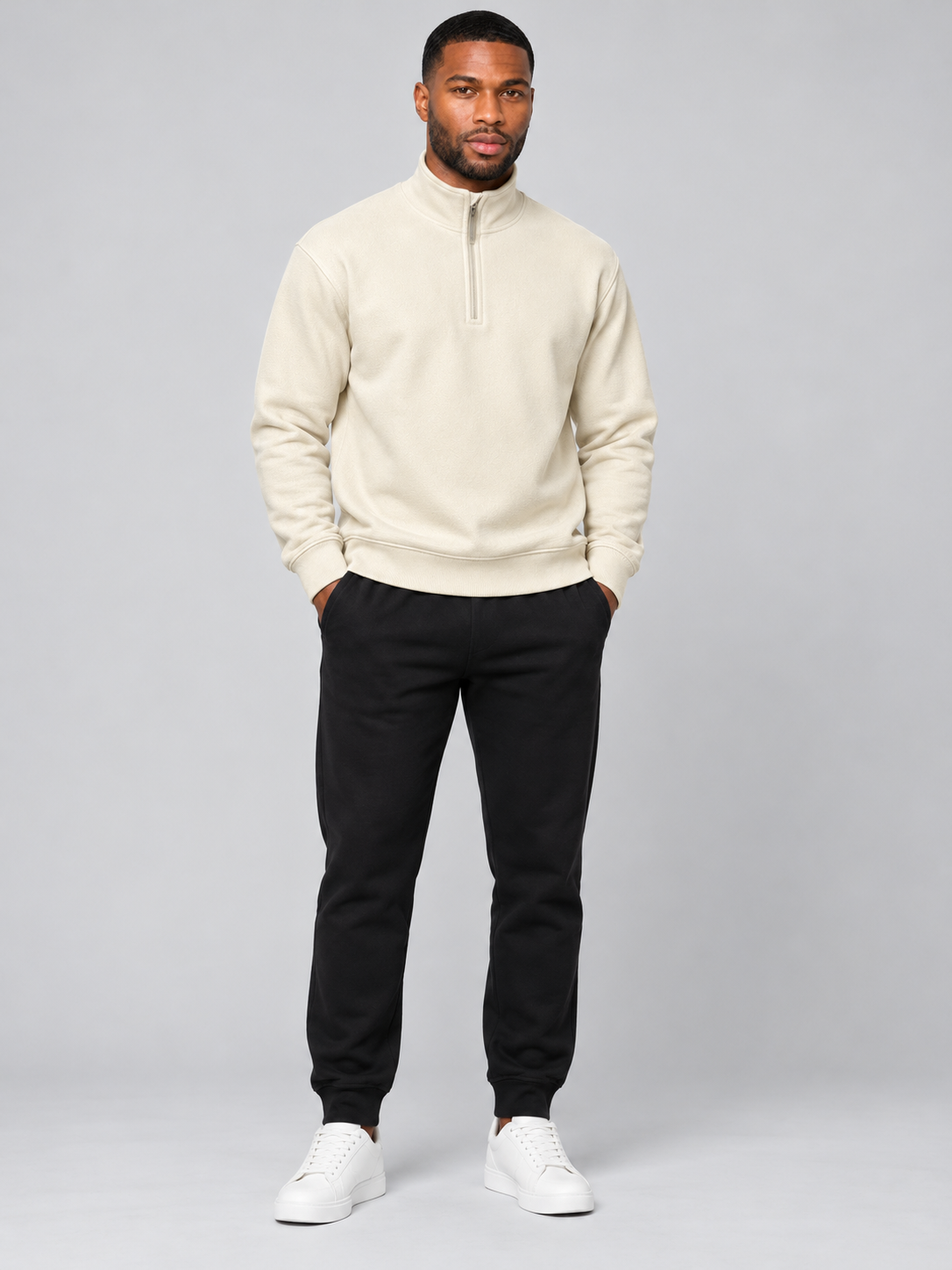 Men's Off White Colour Regular Fit Primium Sweatshirt