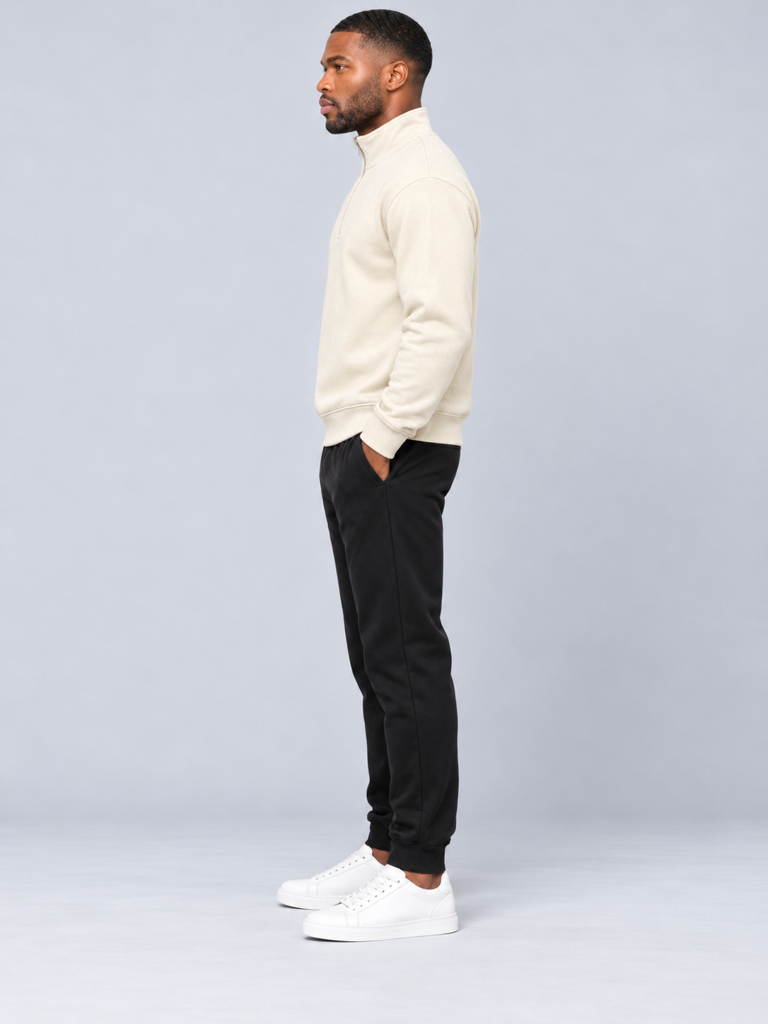 Men's Off White Colour Regular Fit Primium Sweatshirt