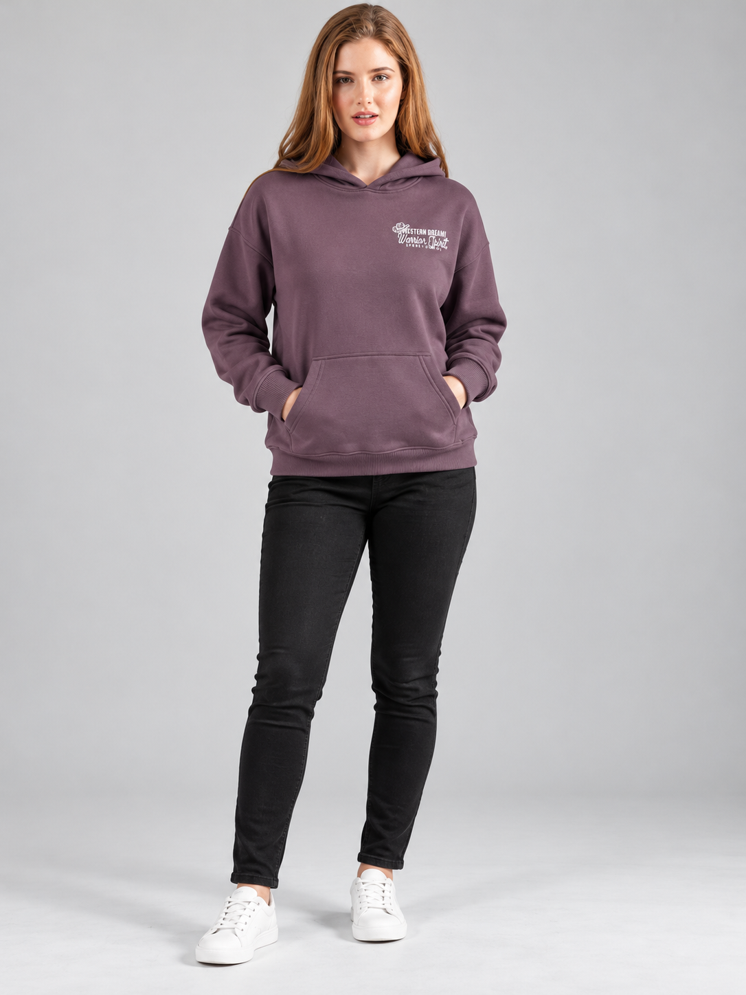 Women’s Primium Sweatshirt Purple Colour Solid Hooded