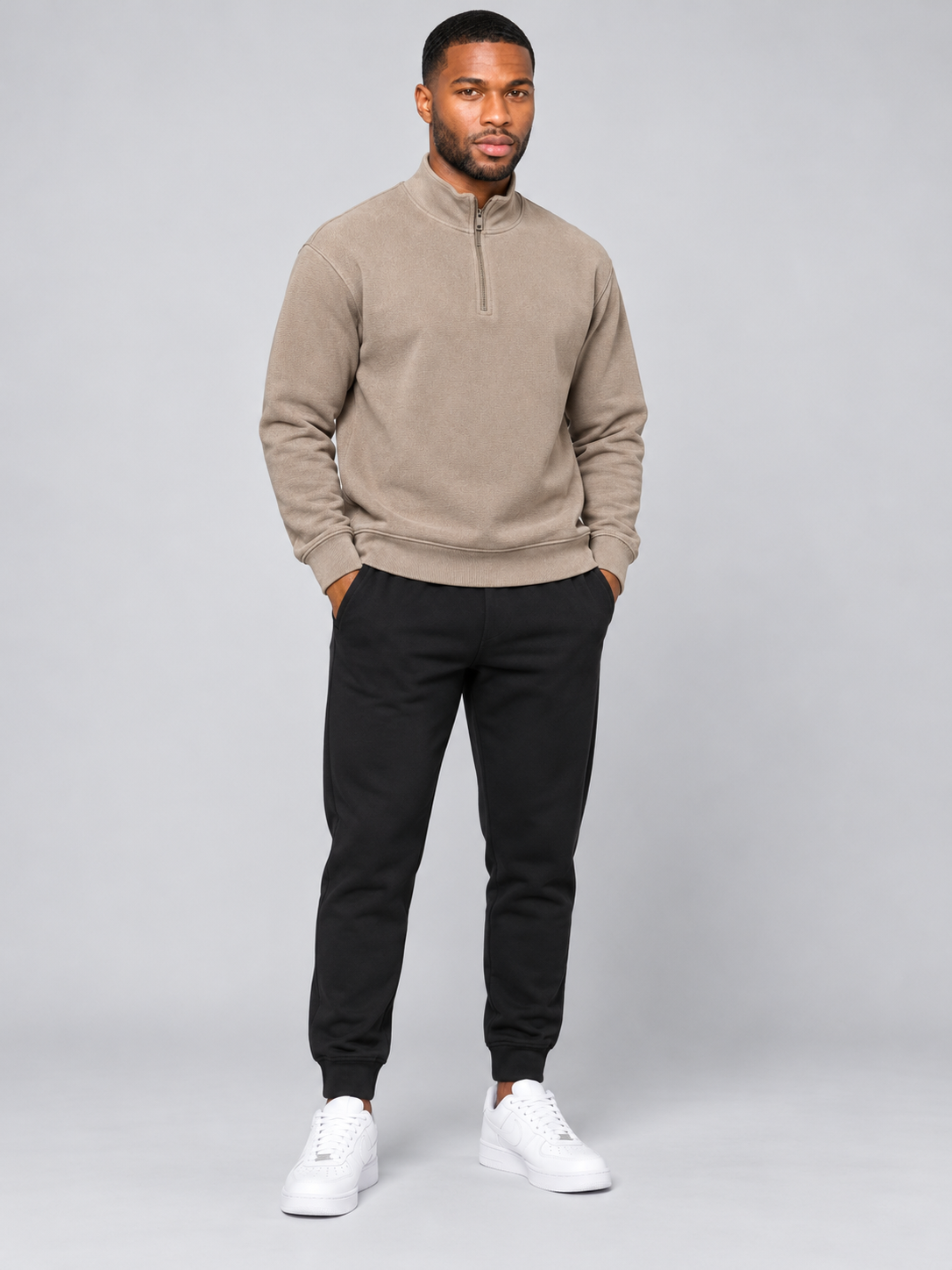Beige Colour Regular Fit Primium Sweatshirt