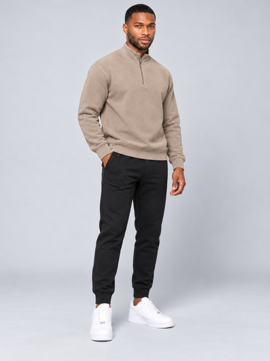 Beige Colour Regular Fit Primium Sweatshirt
